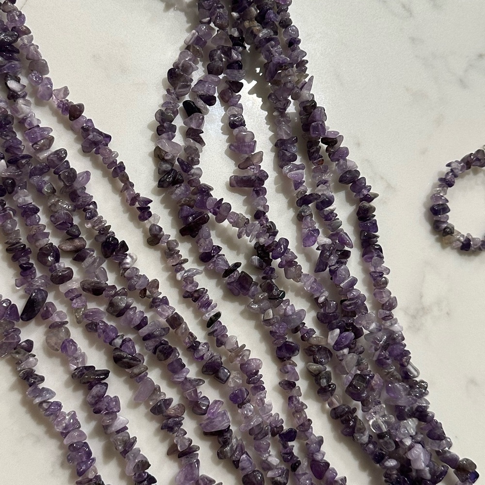 amethyst quartz set (necklace and earrings)